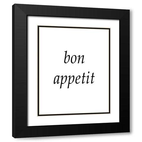 Bon Appetit Black Modern Wood Framed Art Print with Double Matting by Anonymous