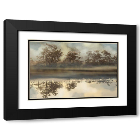 Foggy Morning River Black Modern Wood Framed Art Print with Double Matting by Bereczki, Barna