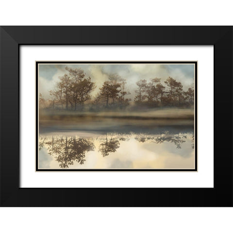 Foggy Morning River Black Modern Wood Framed Art Print with Double Matting by Bereczki, Barna