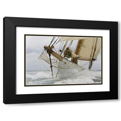 Breaking the Waves Black Modern Wood Framed Art Print with Double Matting by Anonymous