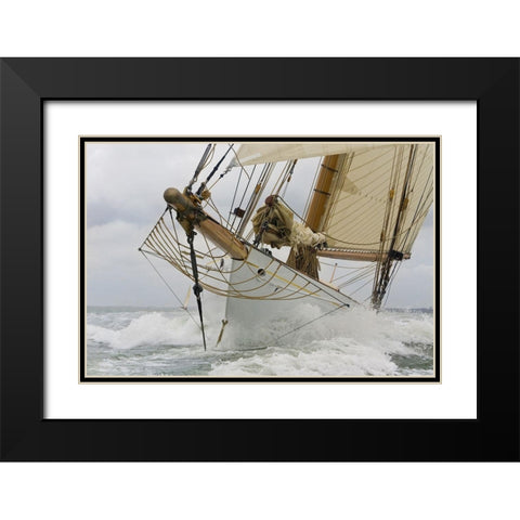 Breaking the Waves Black Modern Wood Framed Art Print with Double Matting by Anonymous