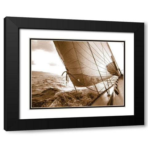 Sailing Towards the Sun Black Modern Wood Framed Art Print with Double Matting by Anonymous