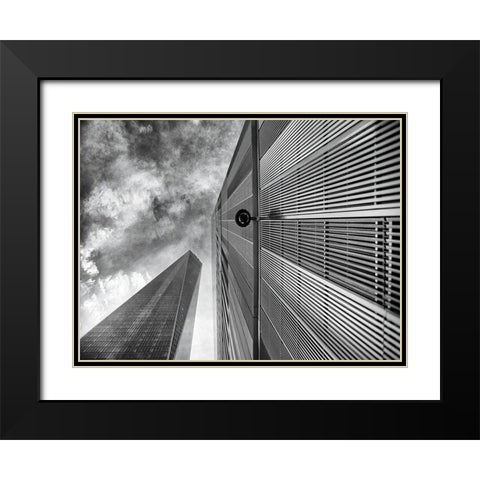 Perspective on Freedom Tower Black Modern Wood Framed Art Print with Double Matting by Graciet, Stephane