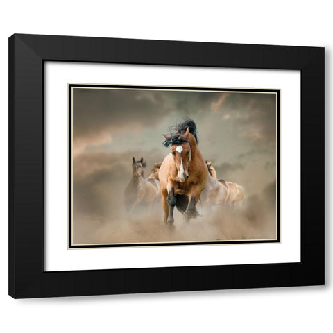 Against the Wind Black Modern Wood Framed Art Print with Double Matting by Itina, Maria
