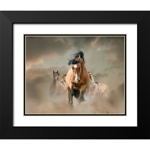 Against the Wind Black Modern Wood Framed Art Print with Double Matting by Itina, Maria