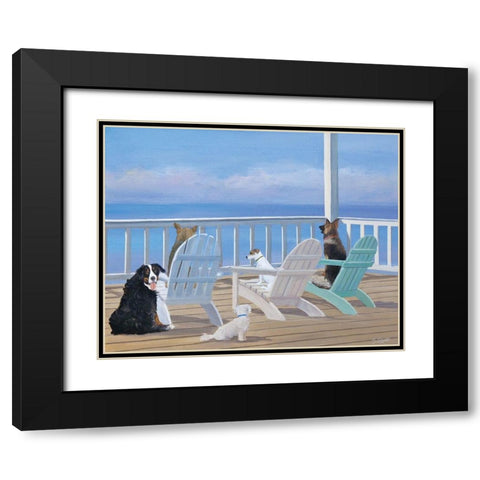 Porch Tails Black Modern Wood Framed Art Print with Double Matting by Saxe, Carol