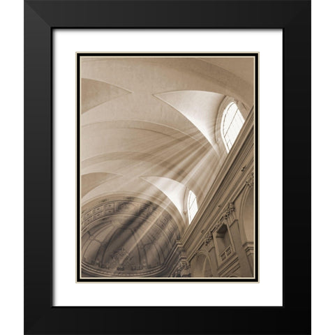 Sunbeamed Cathedral Black Modern Wood Framed Art Print with Double Matting by Anonymous