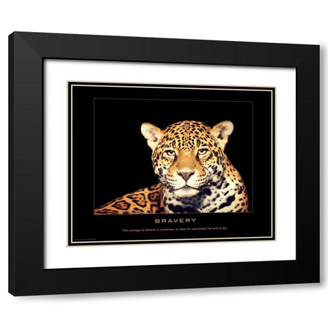 Bravery Black Modern Wood Framed Art Print with Double Matting by Anonymous