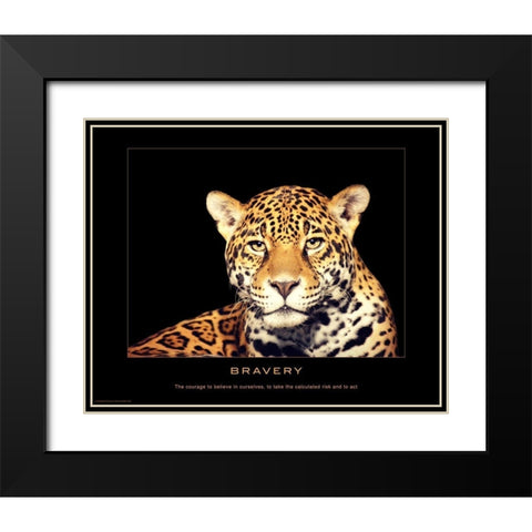 Bravery Black Modern Wood Framed Art Print with Double Matting by Anonymous