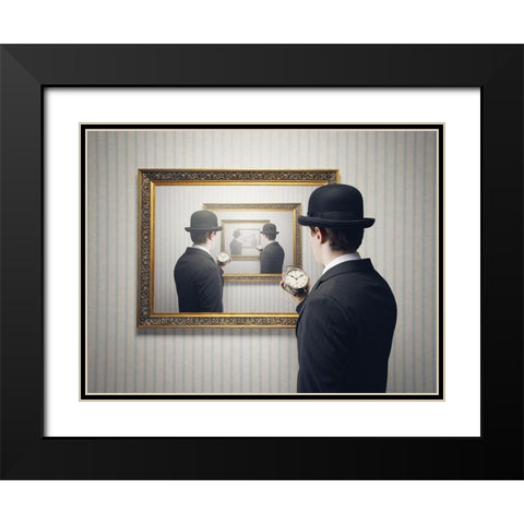 Time Concept Black Modern Wood Framed Art Print with Double Matting by Anonymous