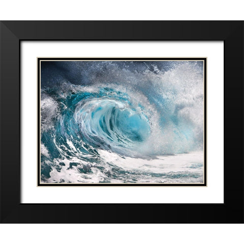 Thunder Wave Black Modern Wood Framed Art Print with Double Matting by Anonymous