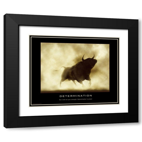 Determination Black Modern Wood Framed Art Print with Double Matting by Anonymous
