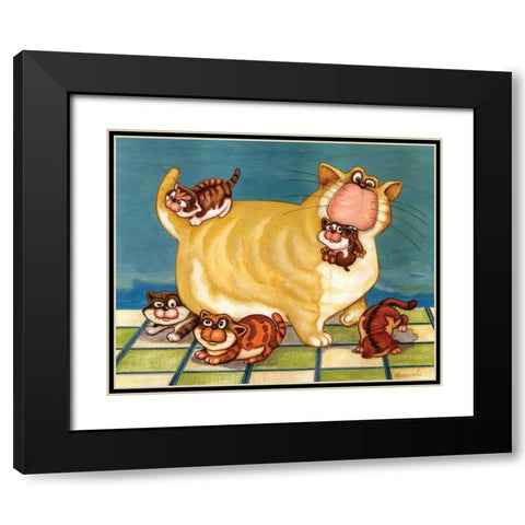 A Womans Work in Never Done Black Modern Wood Framed Art Print with Double Matting by Kourosh