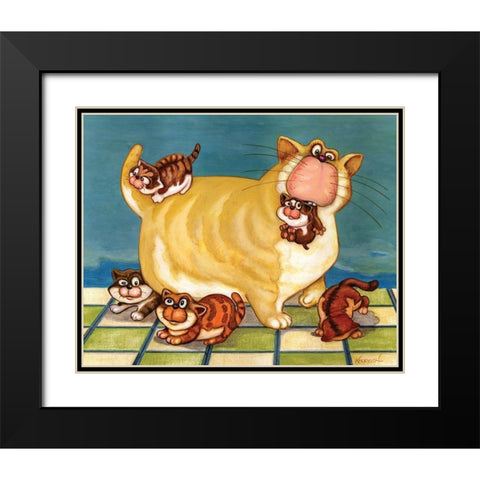 A Womans Work in Never Done Black Modern Wood Framed Art Print with Double Matting by Kourosh