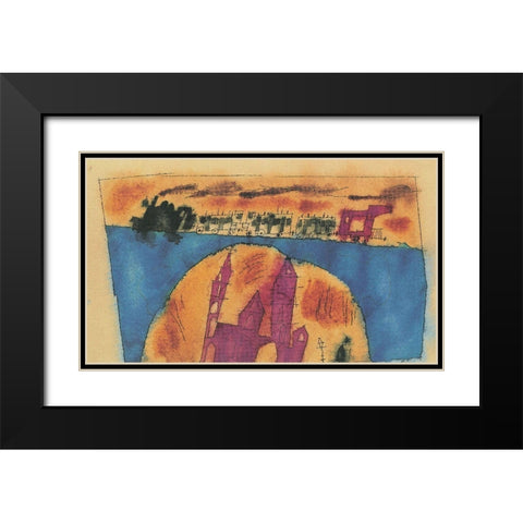 Choo-Choo Black Modern Wood Framed Art Print with Double Matting by Unknown