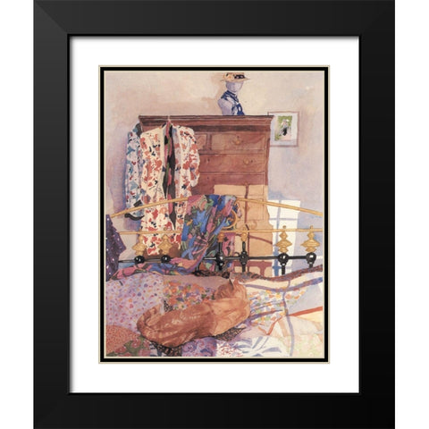 Brass Bed Black Modern Wood Framed Art Print with Double Matting by Unknown