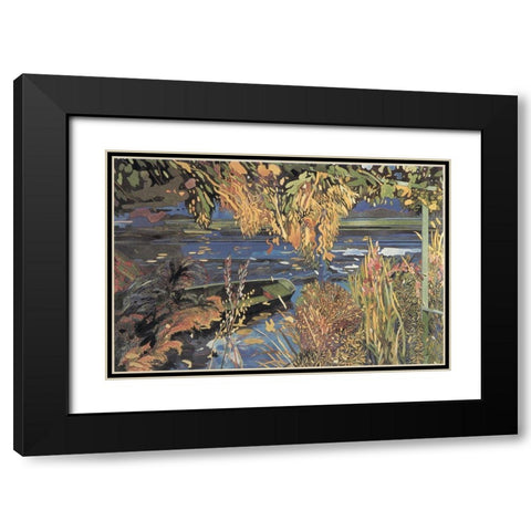 Magic Pond II Black Modern Wood Framed Art Print with Double Matting by Unknown