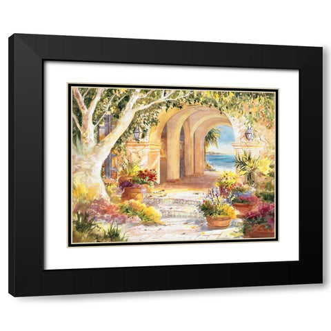 Ocean Portal Black Modern Wood Framed Art Print with Double Matting by Unknown