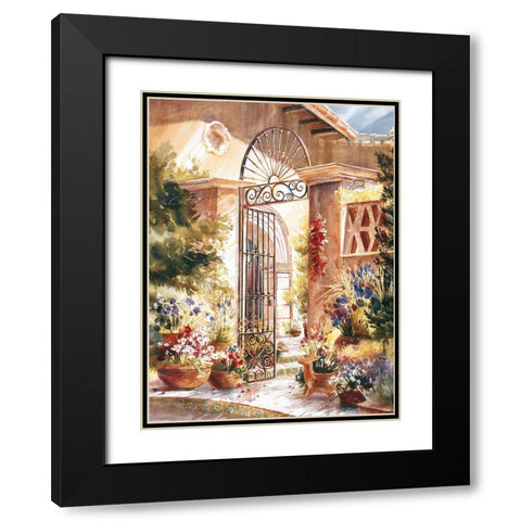 Gated Patio Black Modern Wood Framed Art Print with Double Matting by Unknown