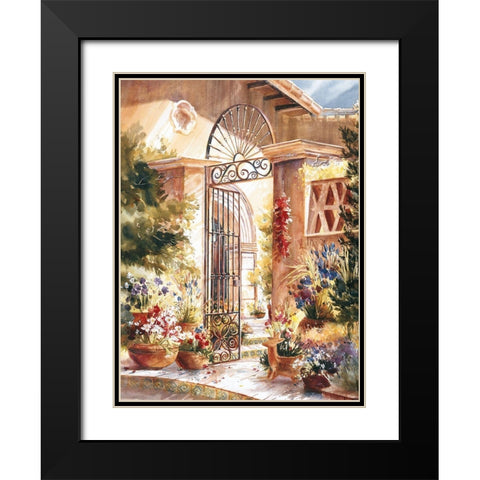 Gated Patio Black Modern Wood Framed Art Print with Double Matting by Unknown