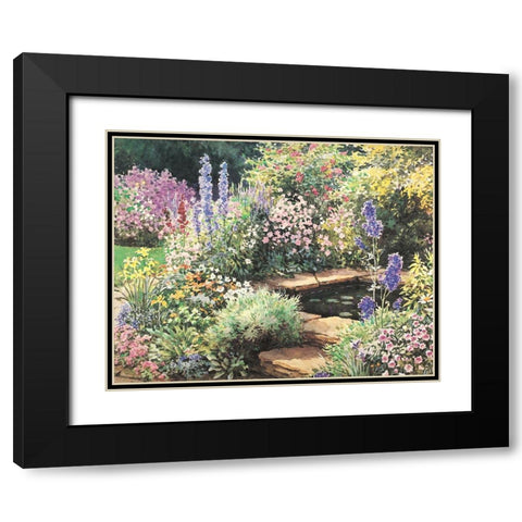 Garden Fountain I Black Modern Wood Framed Art Print with Double Matting by Unknown