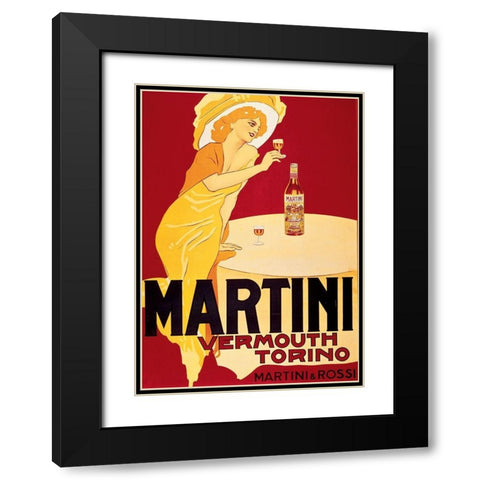 Martini Black Modern Wood Framed Art Print with Double Matting by Unknown