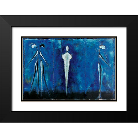 Blu Mummy Black Modern Wood Framed Art Print with Double Matting by Unknown