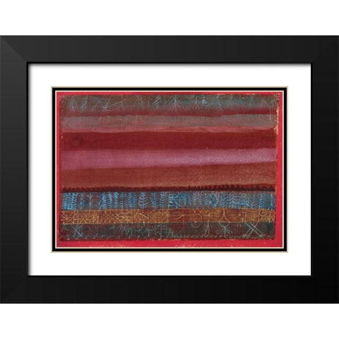 Red Fern Black Modern Wood Framed Art Print with Double Matting by Unknown