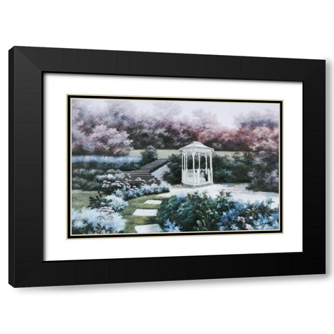 White Gazebo Black Modern Wood Framed Art Print with Double Matting by Unknown