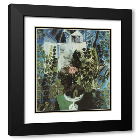 In the Garden Black Modern Wood Framed Art Print with Double Matting by Unknown
