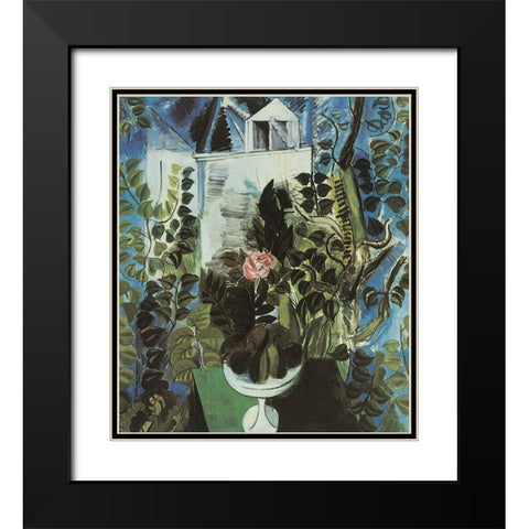 In the Garden Black Modern Wood Framed Art Print with Double Matting by Unknown