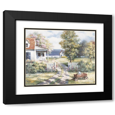 Seaside Cottage I Black Modern Wood Framed Art Print with Double Matting by Unknown