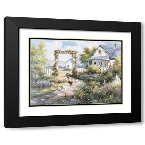 Seaside Cottage II Black Modern Wood Framed Art Print with Double Matting by Unknown