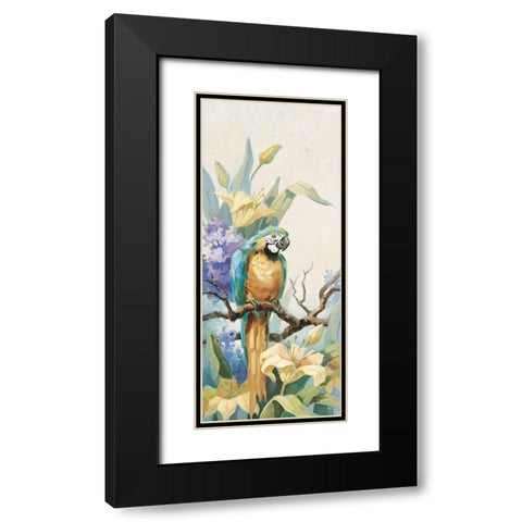 Parrot Panel I Black Modern Wood Framed Art Print with Double Matting by Unknown