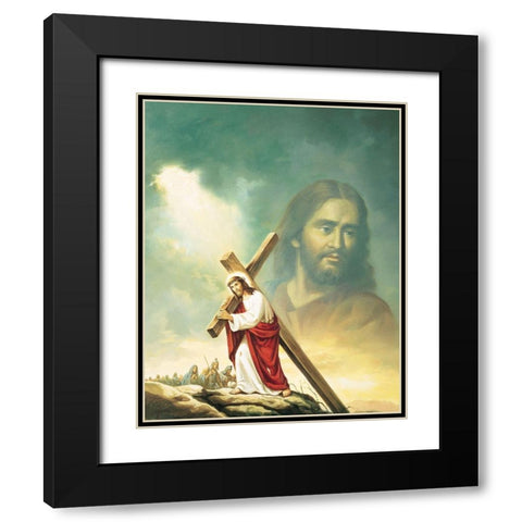The Cross Black Modern Wood Framed Art Print with Double Matting by Unknown