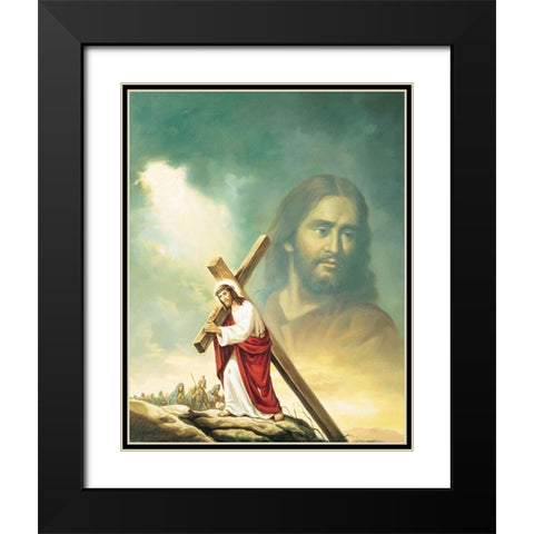 The Cross Black Modern Wood Framed Art Print with Double Matting by Unknown