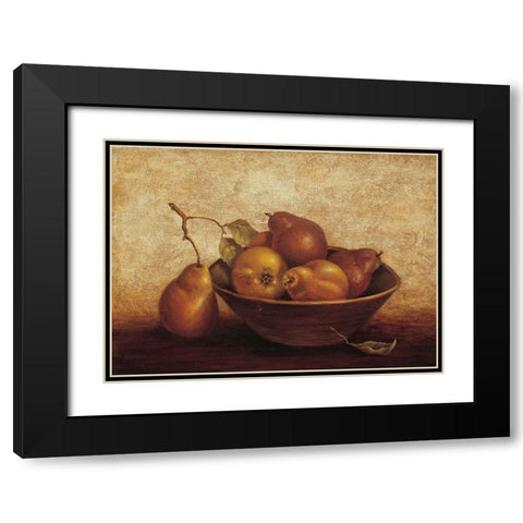Bowl of Pears Black Modern Wood Framed Art Print with Double Matting by Unknown
