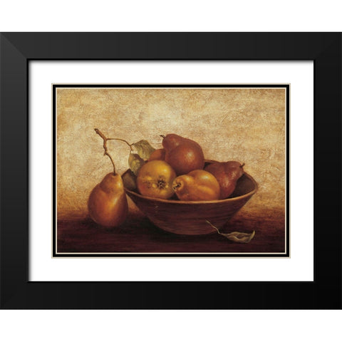 Bowl of Pears Black Modern Wood Framed Art Print with Double Matting by Unknown