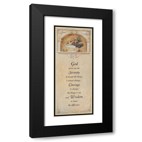 Serenity Prayer Black Modern Wood Framed Art Print with Double Matting by Unknown