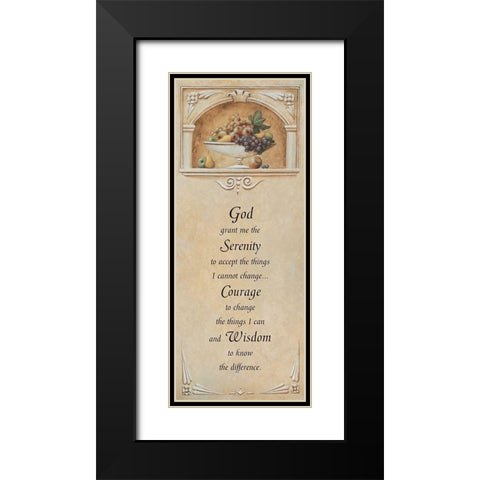 Serenity Prayer Black Modern Wood Framed Art Print with Double Matting by Unknown