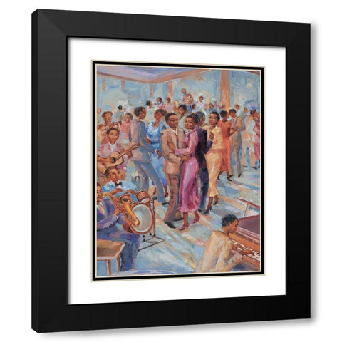 Dance Time I Black Modern Wood Framed Art Print with Double Matting by Unknown