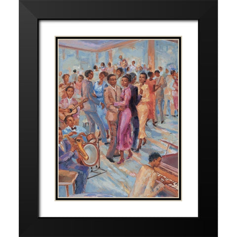 Dance Time I Black Modern Wood Framed Art Print with Double Matting by Unknown