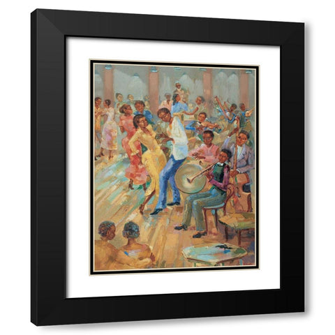 Dance Time II Black Modern Wood Framed Art Print with Double Matting by Unknown