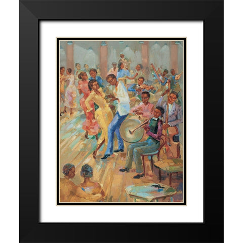 Dance Time II Black Modern Wood Framed Art Print with Double Matting by Unknown