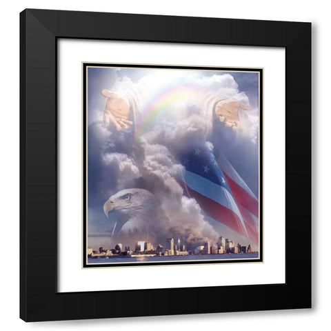 World Trade Ctr - 911 Black Modern Wood Framed Art Print with Double Matting by Unknown