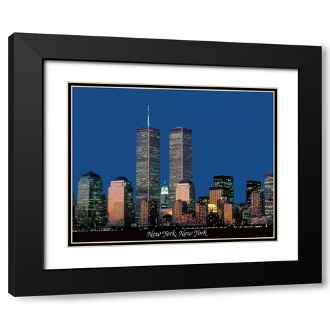 New York Black Modern Wood Framed Art Print with Double Matting by Unknown