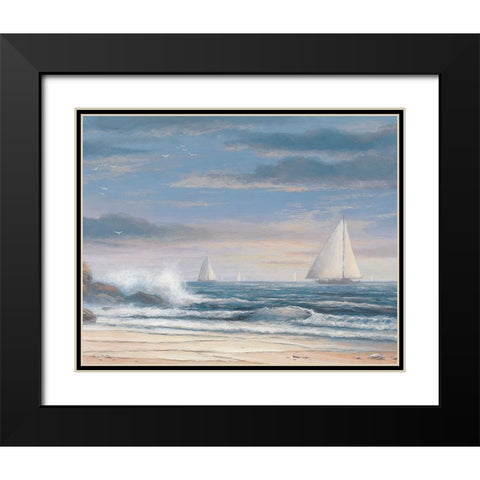 Sailing Boats Black Modern Wood Framed Art Print with Double Matting by Unknown
