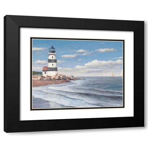 Lighthouse Shoals Black Modern Wood Framed Art Print with Double Matting by Unknown