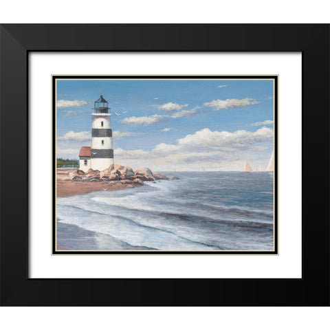 Lighthouse Shoals Black Modern Wood Framed Art Print with Double Matting by Unknown