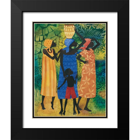 Carrying Water Black Modern Wood Framed Art Print with Double Matting by Unknown